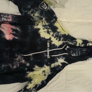 Tie-Dye Black and Yellow Hoodie